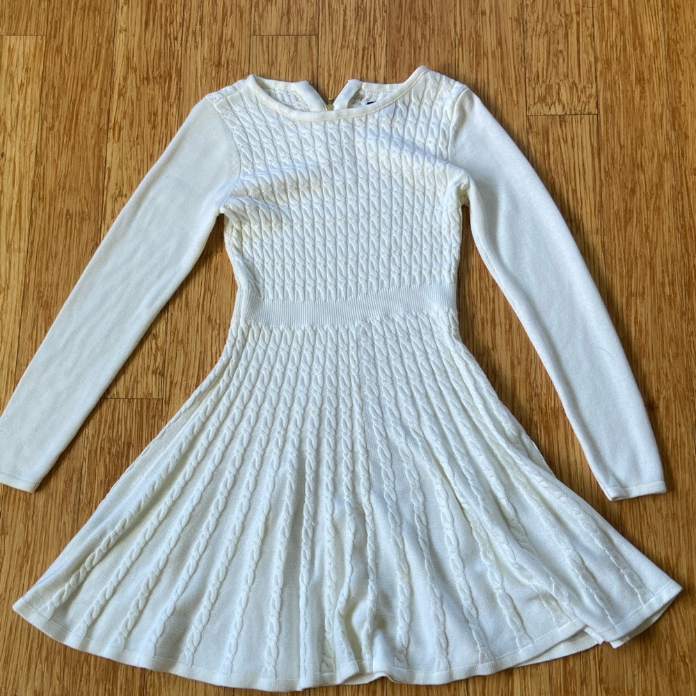 Ellen Tracy cream winter sweater dress- size small